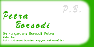 petra borsodi business card